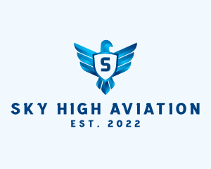 Aviation - Falcon Wings Shield Aviation logo design