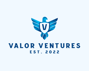 Veteran - Falcon Wings Shield Aviation logo design