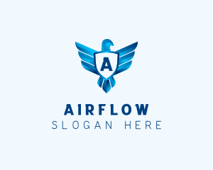 Falcon Wings Shield Aviation  logo design