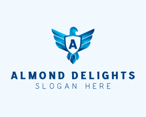 Falcon Wings Shield Aviation  logo design