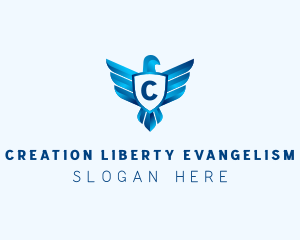 Falcon Wings Shield Aviation  logo design