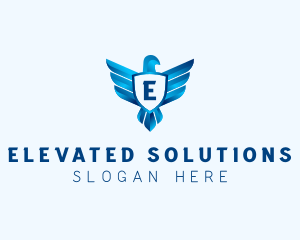 Falcon Wings Shield Aviation  logo design