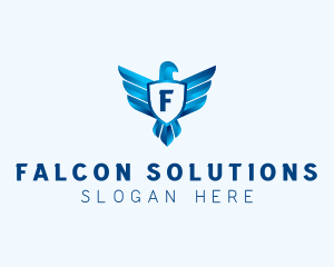 Falcon Wings Shield Aviation  logo design