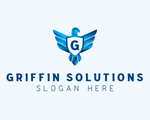 Falcon Wings Shield Aviation  logo design