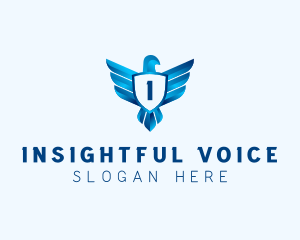 Falcon Wings Shield Aviation  logo design