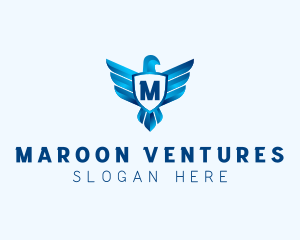 Falcon Wings Shield Aviation  logo design