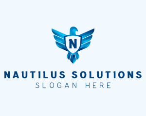 Falcon Wings Shield Aviation  logo design