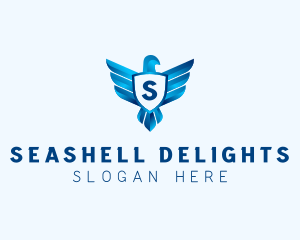 Falcon Wings Shield Aviation  logo design