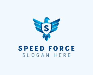 Falcon Wings Shield Aviation  logo design