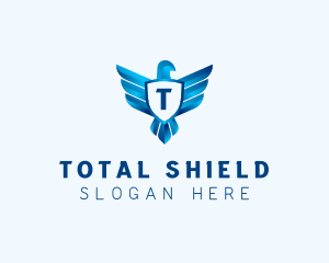 Falcon Wings Shield Aviation  logo design