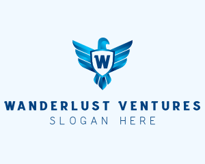 Falcon Wings Shield Aviation  logo design