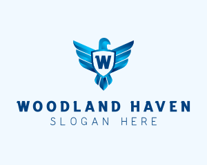 Falcon Wings Shield Aviation  logo design