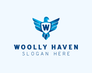 Falcon Wings Shield Aviation  logo design