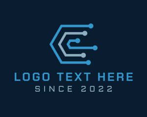 Cyberspace - Circuit Programming Letter C logo design