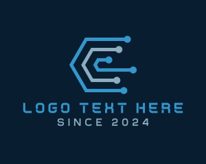 Telecom - Circuit Programming Letter C logo design