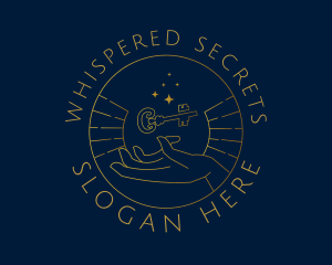 Secret - Gold Hand Key logo design