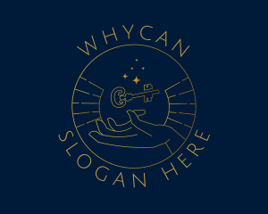 Mystic - Gold Hand Key logo design