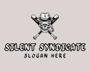 Mobster - Skull Cigar Baseball logo design