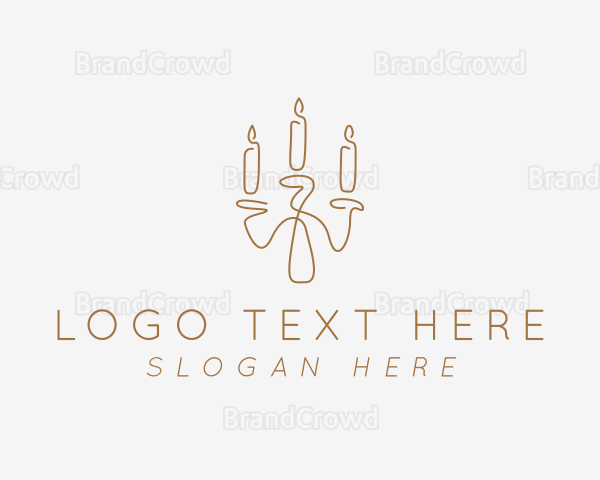 Candle Candelabra Decor Logo