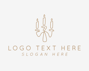 Line Art - Candle Candelabra Decor logo design