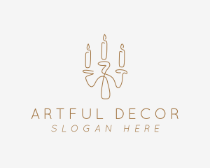 Candle Candelabra Decor logo design