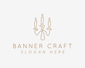 Candle Candelabra Decor logo design