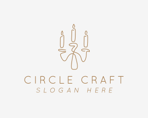 Candle Candelabra Decor logo design