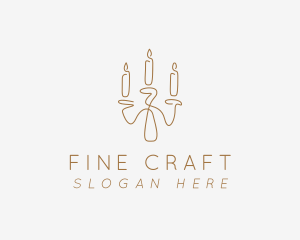 Candle Candelabra Decor logo design