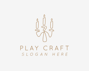 Candle Candelabra Decor logo design