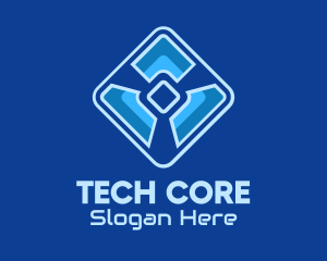 Blue Cyber Tech Software logo design