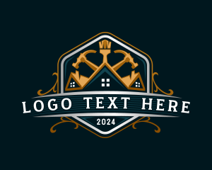 Tool - Hammer Paintbrush Renovation logo design