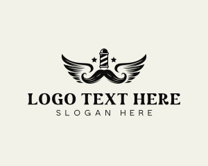 Grooming - Barber Mustache Wings logo design