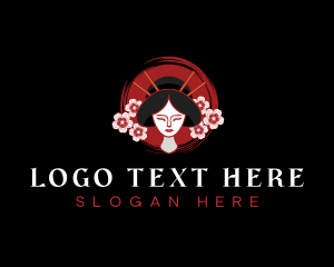 Bloom - Geisha Japanese Woman logo design