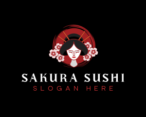 Geisha Japanese Woman logo design