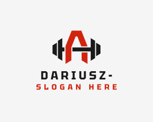 Barbell Workout Gym Letter A Logo