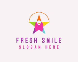 Clown Star Smile logo design