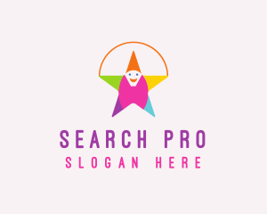 Clown Star Smile logo design