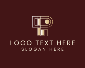 Lettermark - Expensive Geometric Letter P logo design