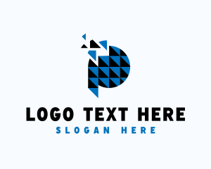 Website - Abstract Geometric Letter P logo design