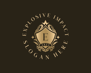 Luxury Floral Shield logo design