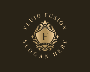 Luxury Floral Shield logo design