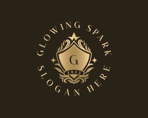 Luxury Floral Shield logo design