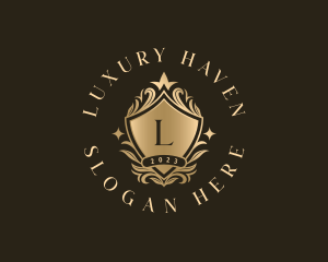 Luxury Floral Shield logo design