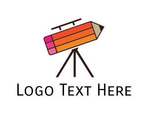 Pencil - Pencil Astronomy Telescope logo design