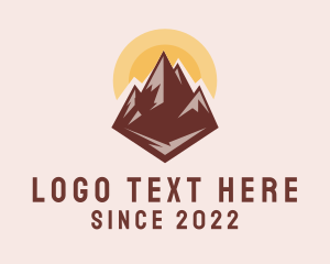 Sunset - Nature Mountaineering Peak logo design