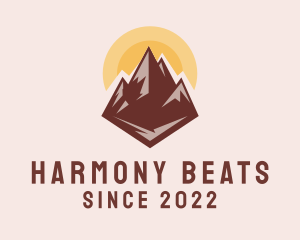 Sunset - Nature Mountaineering Peak logo design