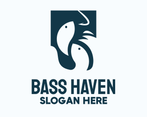 Bass - Green Fishing Bait logo design