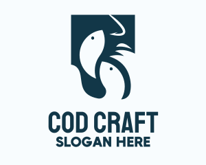 Cod - Green Fishing Bait logo design