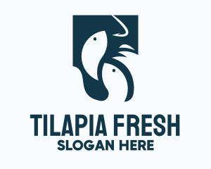 Tilapia - Green Fishing Bait logo design