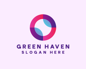 Colored Digital Circle logo design